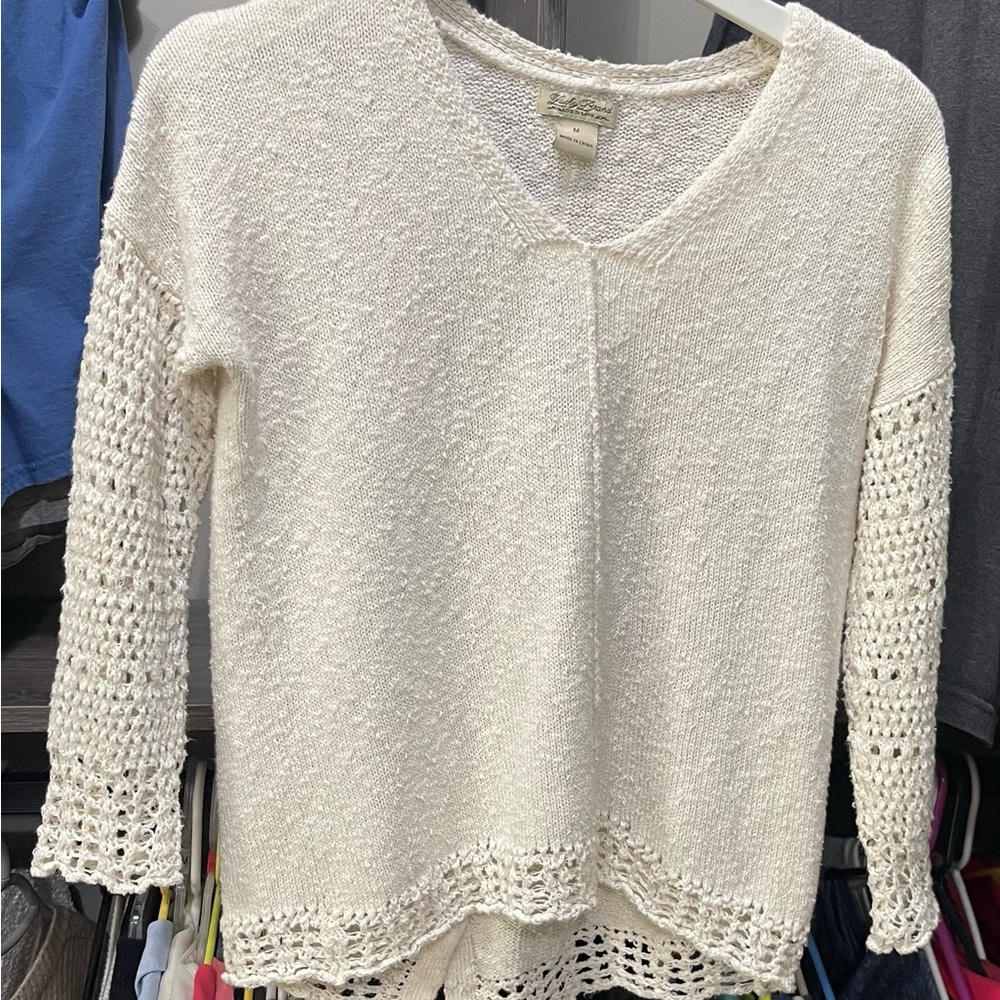 Lucky Brand Cream Textured Sweater